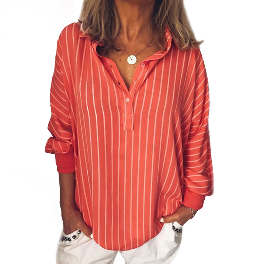 Женская полосатая рубашка с длинными рукавами весна-осень свободный рукав