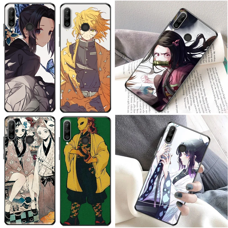 

Demon Slayer Kimetsu No Yaiba Agatsuma Zenitsu Kamado Tanjirou Kamado Nezuko Phone Case For Huawei P30 Pro Lite Cases Coque