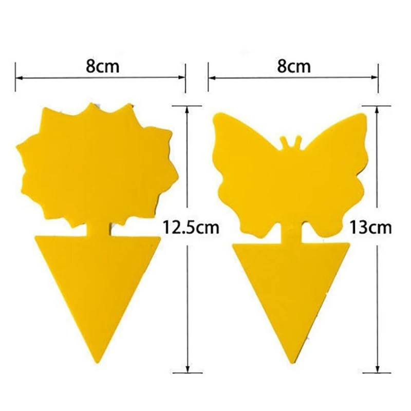 10 шт. желтый бабочка Форма двухсторонняя Липкая ловушка для растений цветы