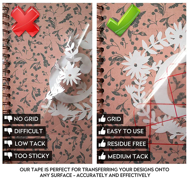 Прозрачная переводная бумага 30x100 см с выравниванием сетки для клея Cricut виниловый