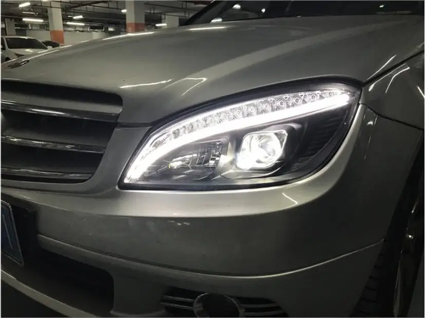 2008~ 2011y автомобильный бампер головной свет для Mercedes Benz W204 фара C180 C200 светодиодный DRL hid ксенон/галогенная лампа для W204 фары