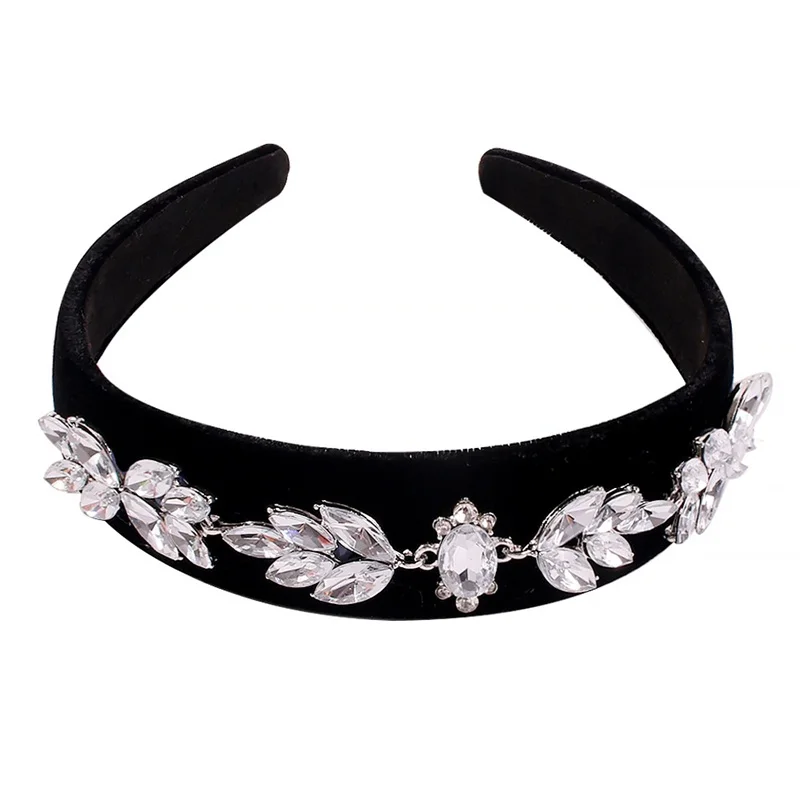 

DUOJIAOYAN New Baroque Lady HairBand Eur-America Diamond Girls Headband Geometric Leaf Shape Hair Accessories Court Hair jewelry