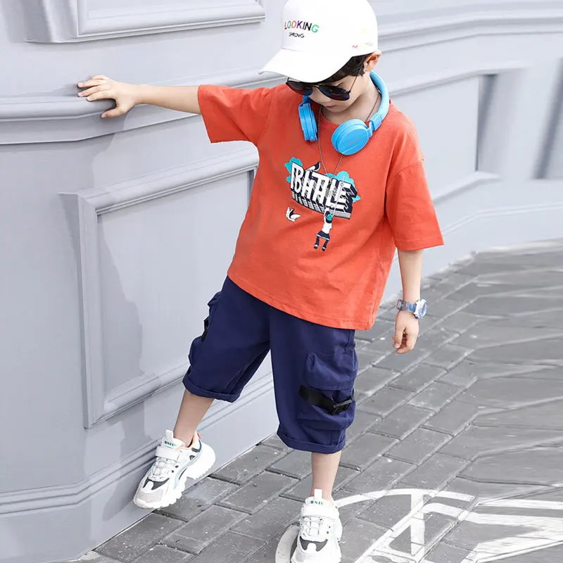 

Short sleeve T-shirt shorts movement 2 new cuhk children suit summer children's clothes