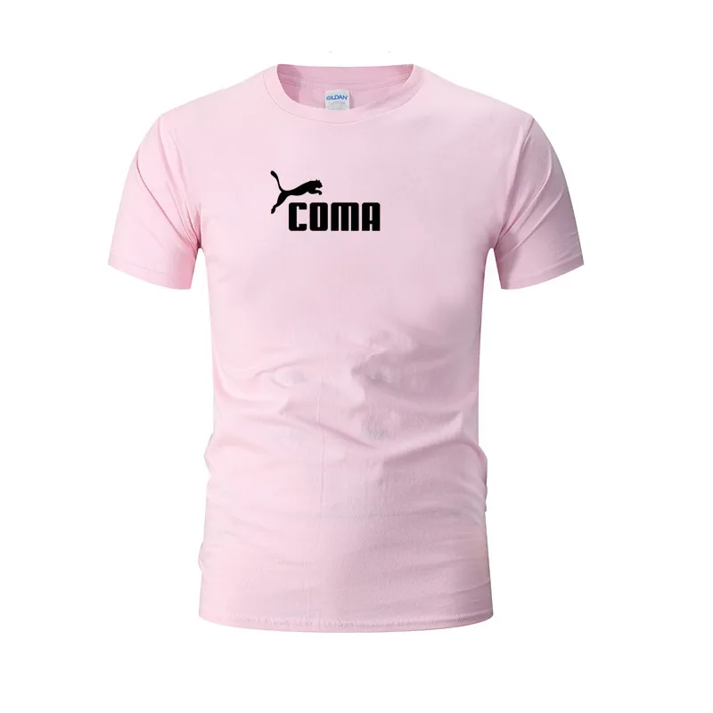 

New Men's T-Shirt HighQuality COMALetter Printing Brand 100% Cotton Comfortable And FashionableRound Neck Short Sleeve T-Shirt