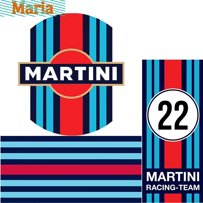 Классные гоночные наклейки MARTINI подходят для наклеек на мотоцикл JDM Van Bike Offroad RV A4 Q3