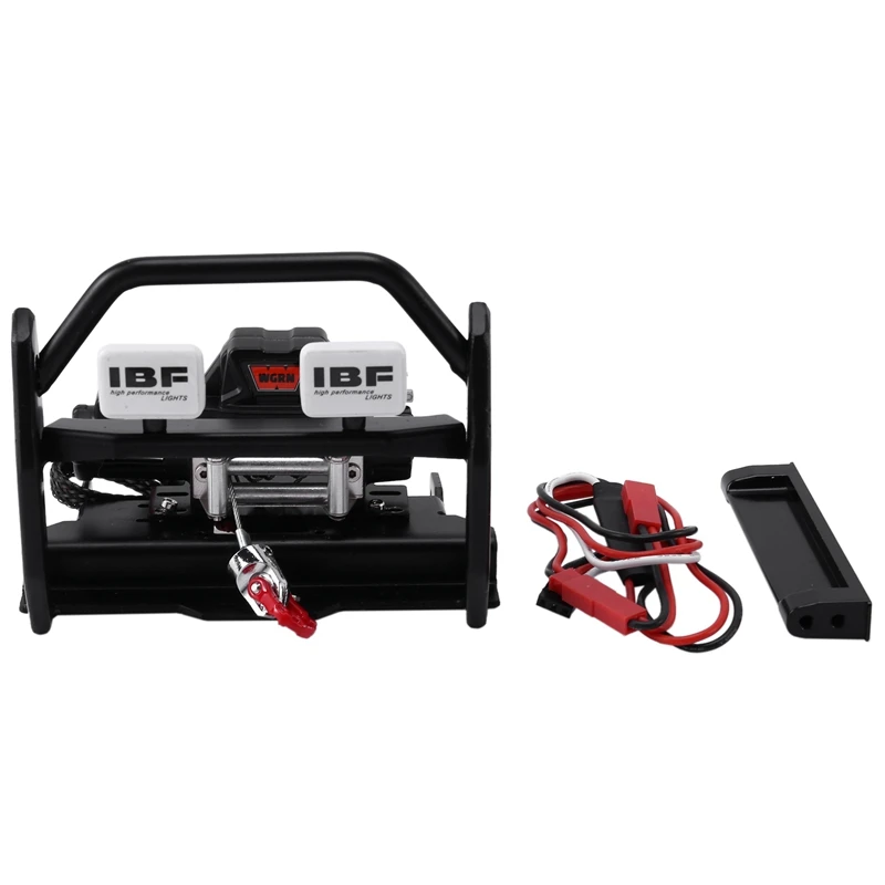 

for 1/10 RC Crawler Traxxas TRX4 G500 TRX6 G63 Upgrade Parts Metal Front Bumper with Winch CH3 3 Ways Control Line Panel