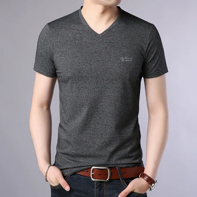 

6002-2019 new Korean version of the trend of men's cotton clothes short-sleeved t-shirt summer T-shirt
