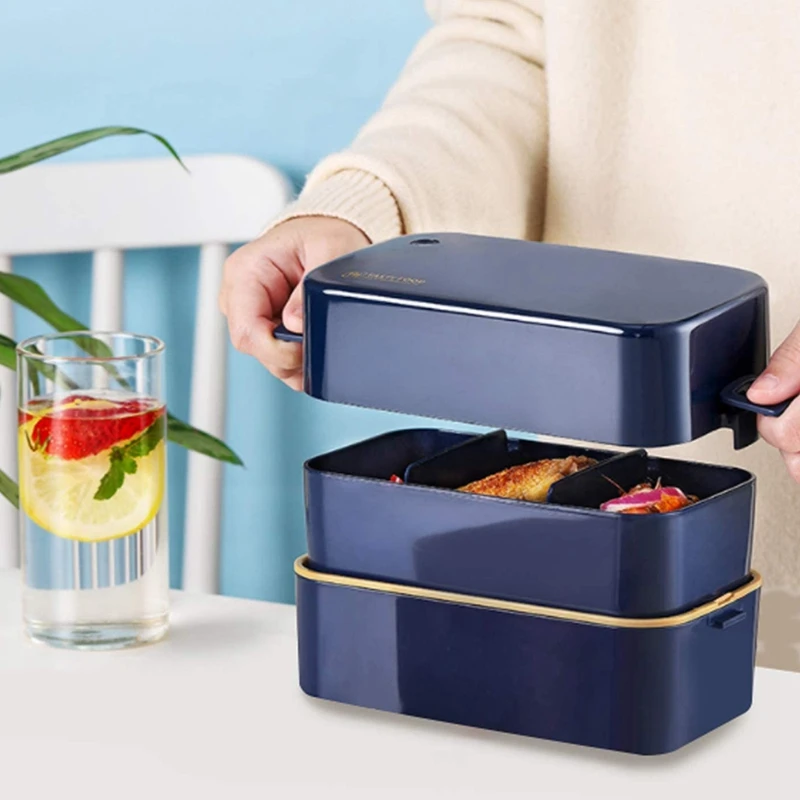 Ланч бокс 2 Ярусный набор столовых приборов Bento для детей и взрослых 850 мл|Коробки