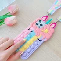 korean super cute 3d unicorn color phone case for iphone 11 12 pro xs max mini x xr se 6 7 8 plus soft silicone shockproof cover