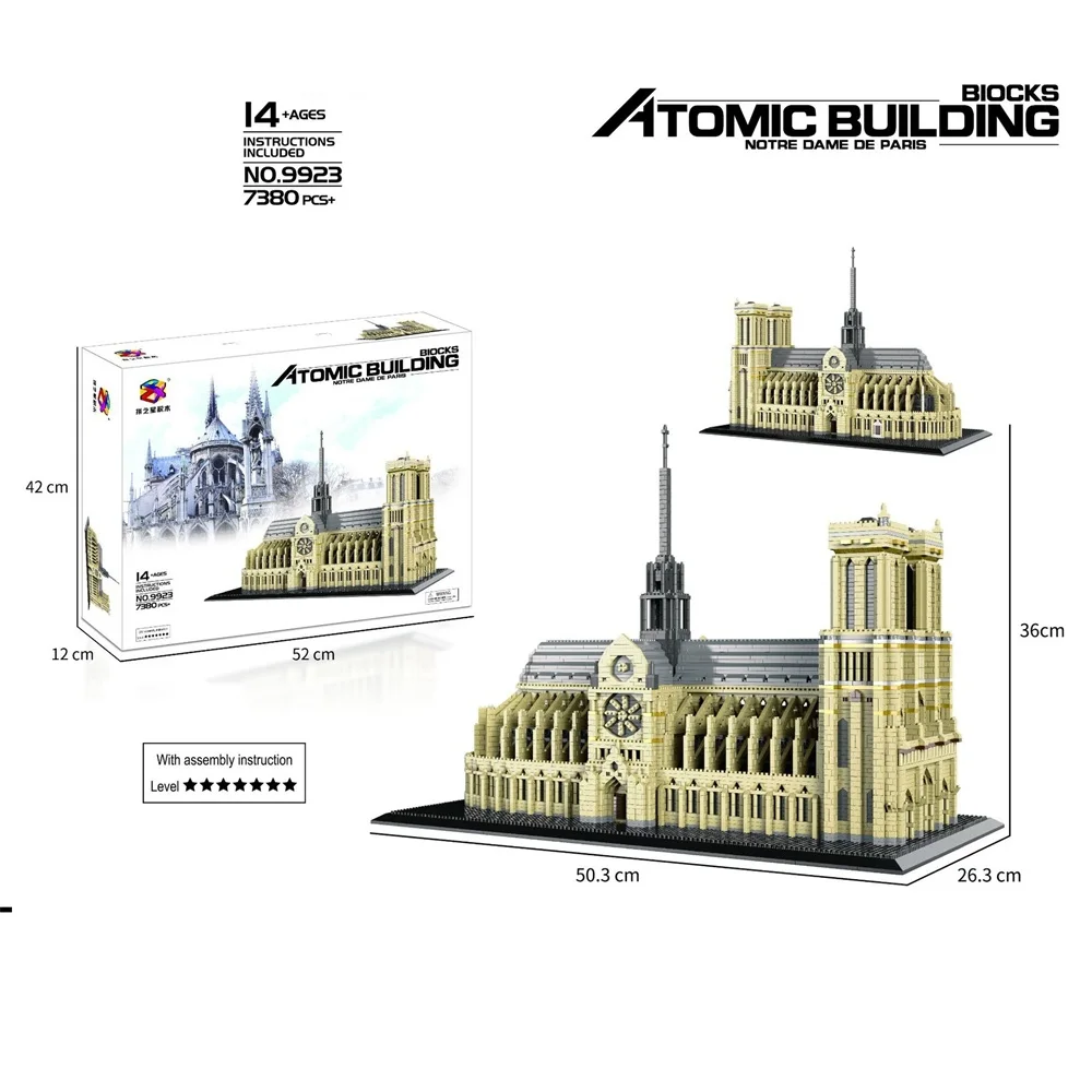 7380 шт. PZX мини-конструкторов в мире архитектура &quotNotre Dame De Paris Алмазные Кирпичи