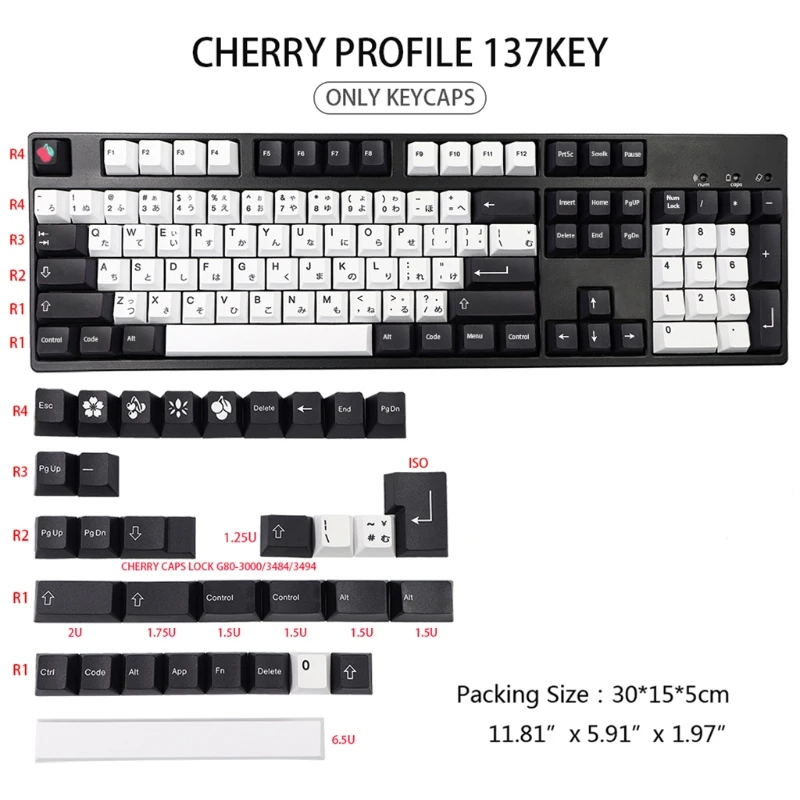 

35EA 137 Key Japanese PBT Keycap Cherry Profile Dye Sub Keycaps for Mx Switches Gk61 64 68 96 108 Corsair Strafe K65 K70 G710