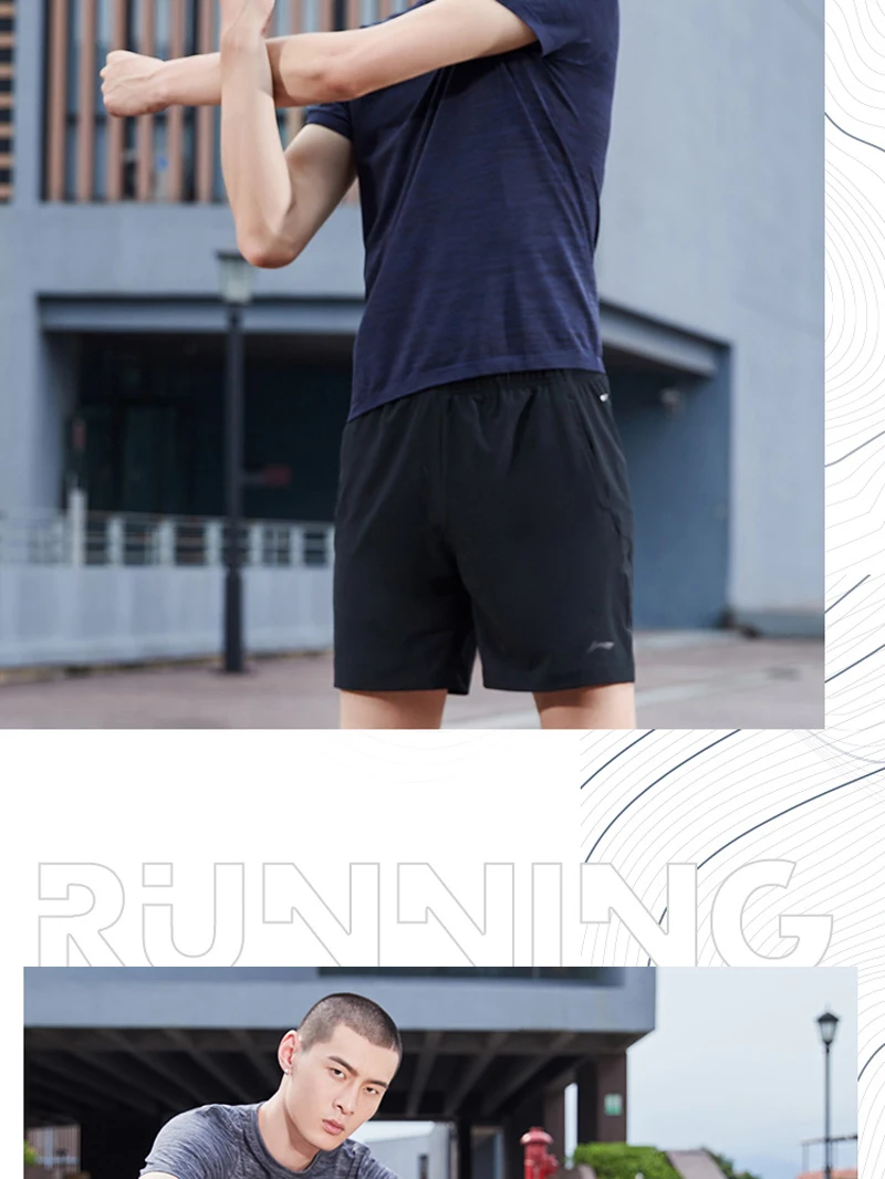 Li-Ning, мужские спортивные футболки для бега, 52.6% нейлон, 47.4% полиэстер, обычная посадка, комфортная подкладка, спортивные футболки ATSP261 MTS3101