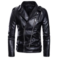 2021 spring and autumn brand new fashion mens locomotive large leather jacket multi zipper leather jacket