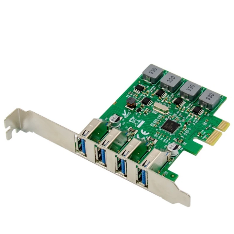 

Супервысокоскоростная Плата расширения PCI-E NEC720201, 4 порта USB 3,0, 5 В/3 а/порт, для ПК