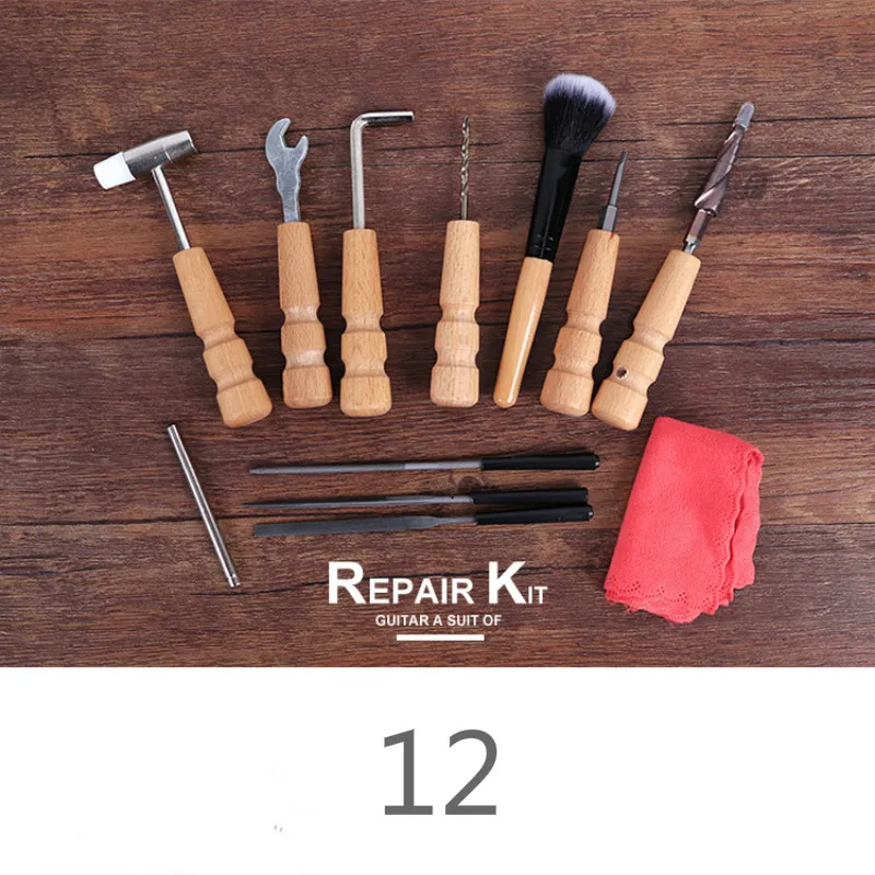 

12 pc Guitar repair and debugging kit grinding hole tool wire repair cleaning and maintenance cartridge hole