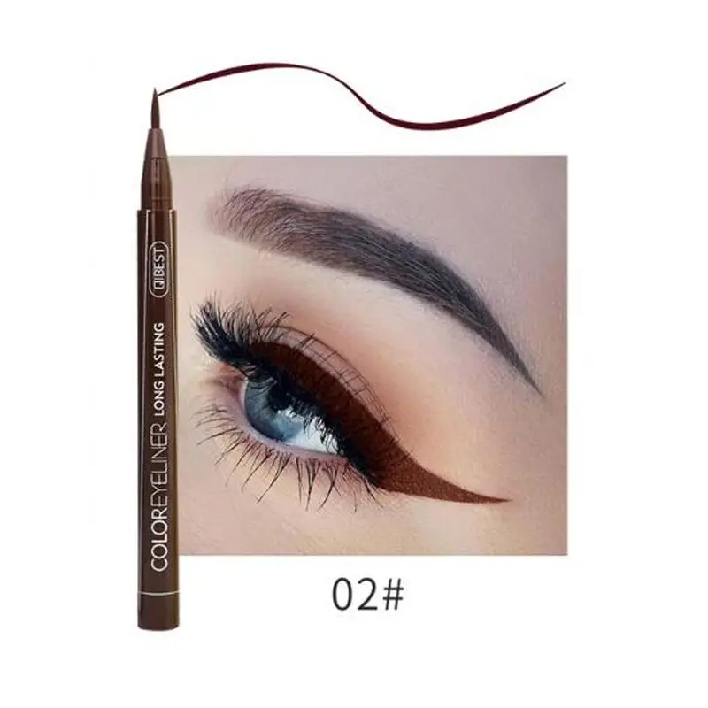 2 1Pcs Cat Eye Color Eyeliner Makeup Waterproof Neon Liquid Eye Liner Pencil Pen Make Up Comestics Long-lasting Black Makeup Tools - Цвет: 2