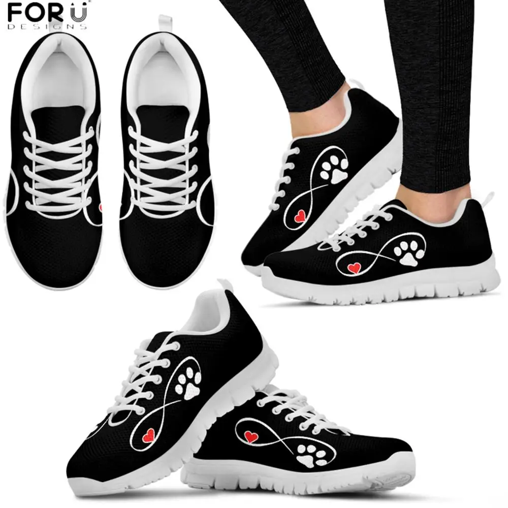 Кроссовки FORUDESIGNS женские с принтом лапа милая обувь сердец дышащие повседневная
