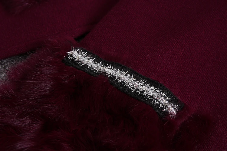 ALPHALMODA Зимний меховой свитер, платье с меховым карманом, пуловер с длинными рукавами, женское модное трикотажное платье