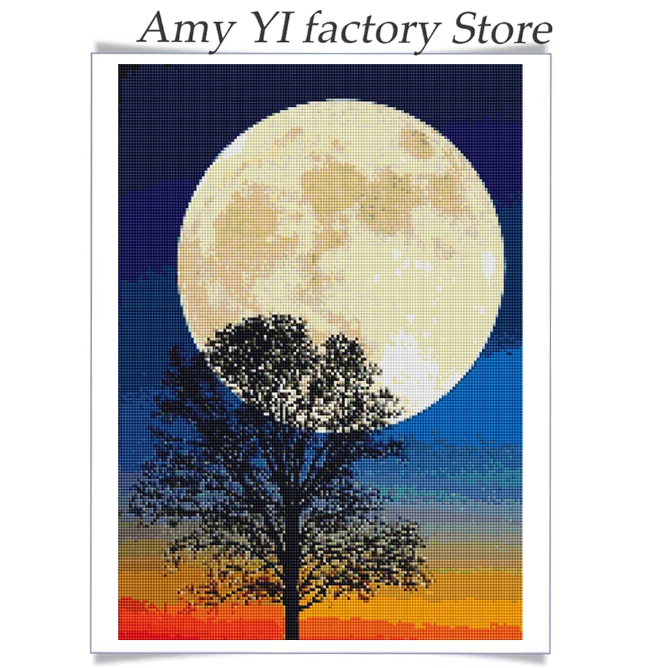 Искусственная Алмазная краска Тень для дерева вышивка квадрат в виде