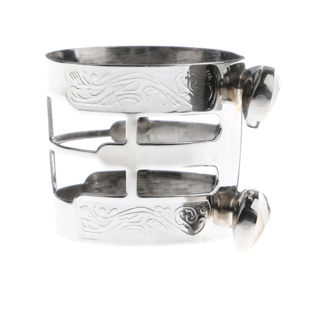 Silver Alto Sax металлический мундштук зажим для трубы духовой части для альт саксофона - Цвет: Silver