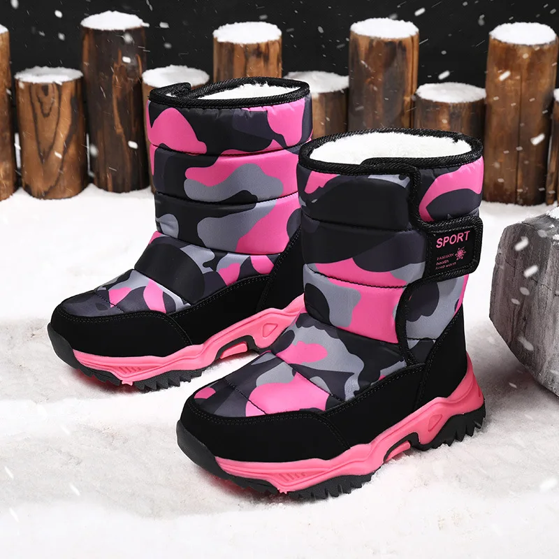 

Winter Girls Boots High Quality Keep Warm Waterproof Snow Boots Students Sneakers Warm Childrens Boots Chaussures pour enfants