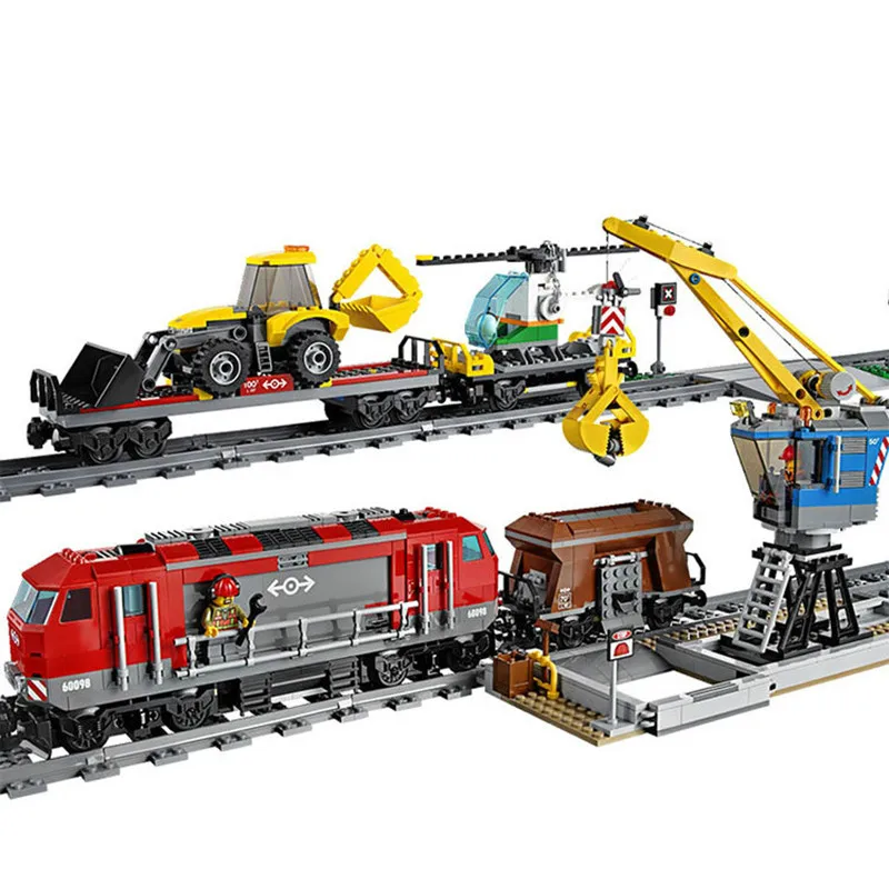984 шт. Lepining City Train Heavy Haul Cargo Motor Power Remote Control строительные блоки игрушка для детей