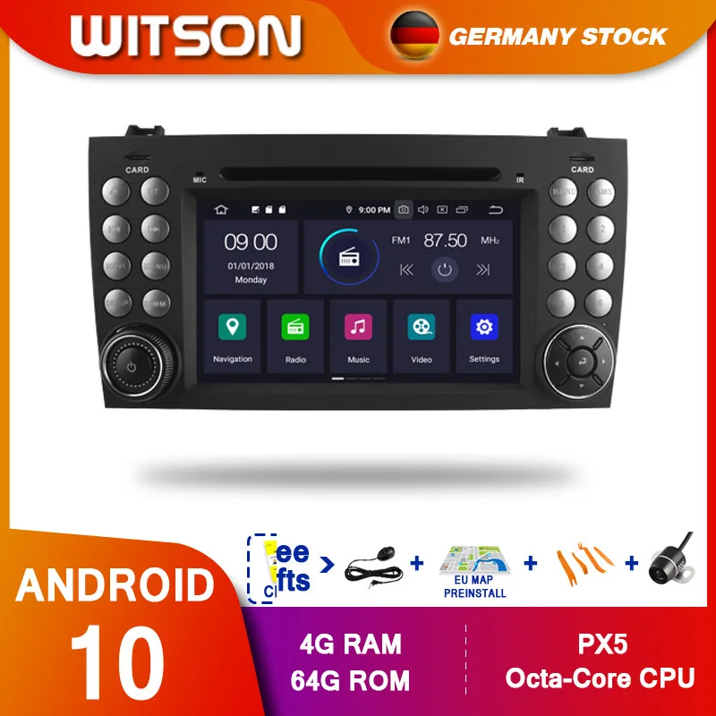 DE В наличии! WITSON! PX5 Android 10 DPS автомобильный DVD плеер для Benz R171 W171 SLK SLK200 GPS Octa Core 4 Гб RAM
