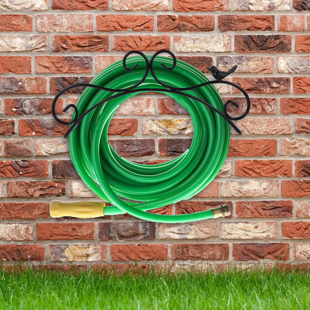 

Garden Hose Holder Organizer Wall Mount Antique Hose Storage Rack (Black)