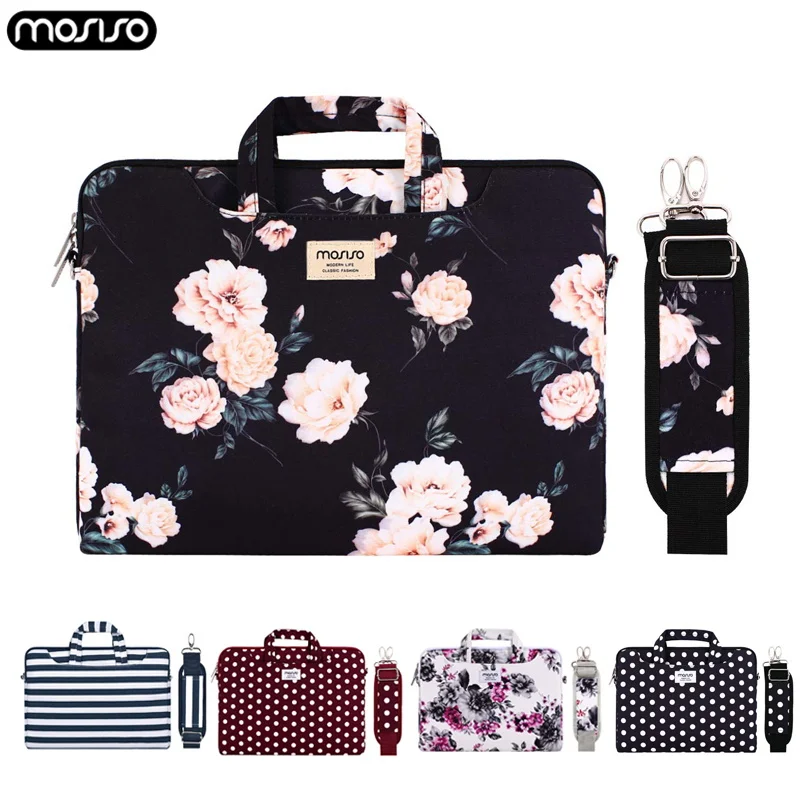 

MOSISO Canvas Laptop Bags For Women 13.3 14 15 15.6 inch For Macbook Air 13 Notebook Shoulder Bag Messenger Handbag Briefcase