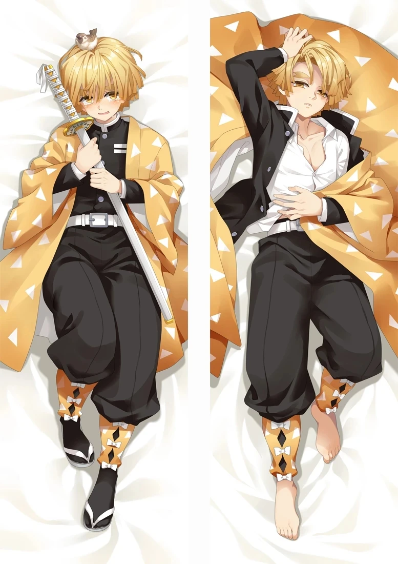 

Xmas Gift Demon Slayer: Kimetsu no Yaiba Agatsuma Zenitsu Pillow Cover Hugging Body Pillowcase Otaku BL Dakimakura Pillow Case