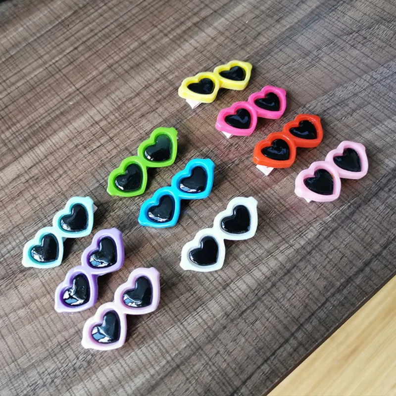 

Модные солнцезащитные очки для домашних животных 10 шт., шпильки, аксессуары, персиковый набор в форме сердца, солнцезащитные очки из полипро...