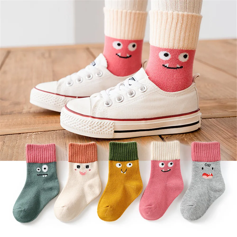 

5Pairs/lot Baby Socks Autumn Winter Warm Cotton Kids Socks Cute Girls Cartoon Animal Boys Infant Socks Baby Clothes Accessories