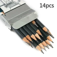 14pcs professional sketch and drawing writing pencil stationery supply 1b 2b 3b 4b 5b 6b 7b 8b 10b 12b hb 2h 4h 6h pencil