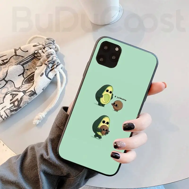 cute fruit avocado painted phone case for iphone 11 7 case for iphone 11 pro max x xs xr xs max 8 7 6s plus 5 se case free global shipping