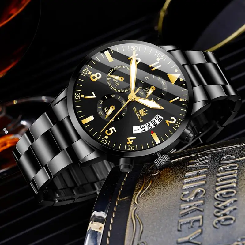 Мужские кварцевые часы SHAARMS 2020 модные наручные в стиле милитари спортивные