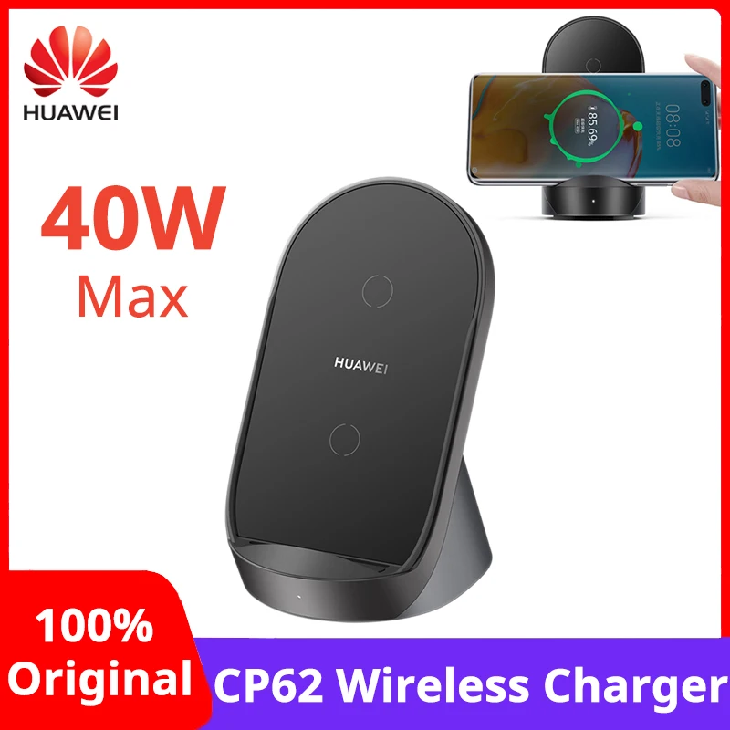 New Huawei CP62 40W Wireless Charger for iPhone Fast Charging Stand Vertical Cooling Design SuperCharge Charger