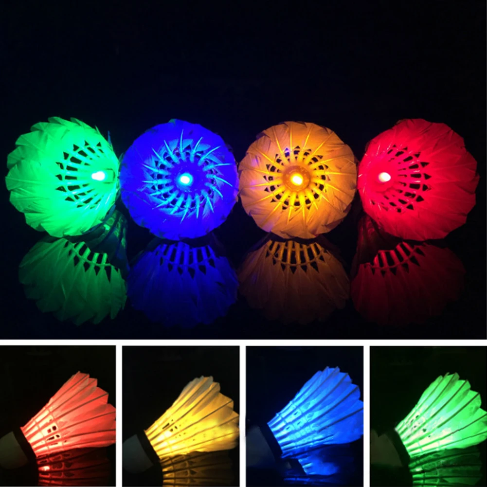 

6pcs LED Badminton Shuttlecocks Yard Dark Night Glow Activities Games Nylon Toys Portable Durable Indoor Outdoor Sports Funny