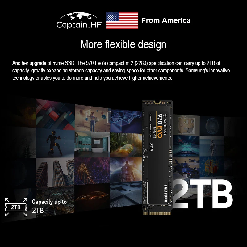 US Captain SSD MZ V7E1T0BW 970 EVO ТБ M.2 PCI E NVMe Интерфейс Внутренний твердотельный накопитель с