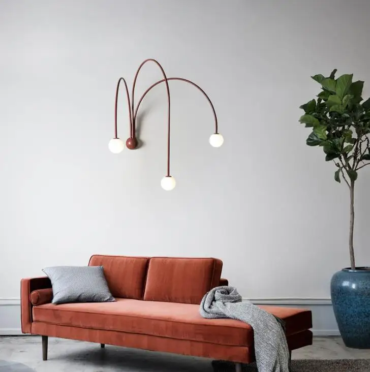 

Italian Led Iron wall lamps Modern Living Room Bedroom wall light Branch Glass Bedside Lighting Home Decor wall sconce