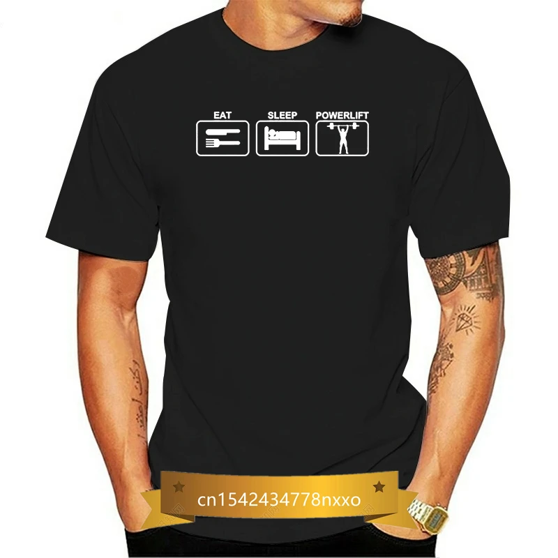 

Eat Sleep Powerlift T Shirt Mens Womens Kids Weightlifting BodyBuilder Strongman