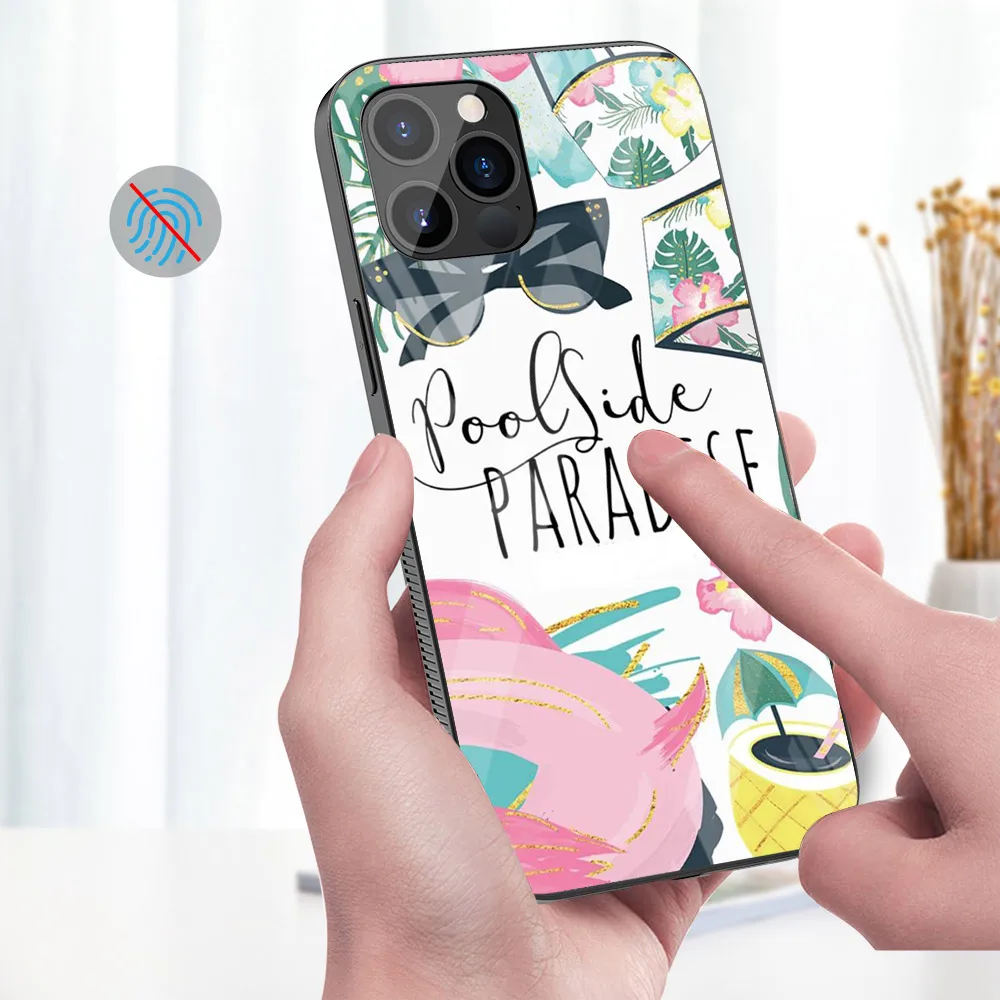 Чехол Hello Summer из кокосового закаленного стекла для Apple IPhone 12 Mini 11 Pro XS MAX XR X 8 7 6S 6 Plus