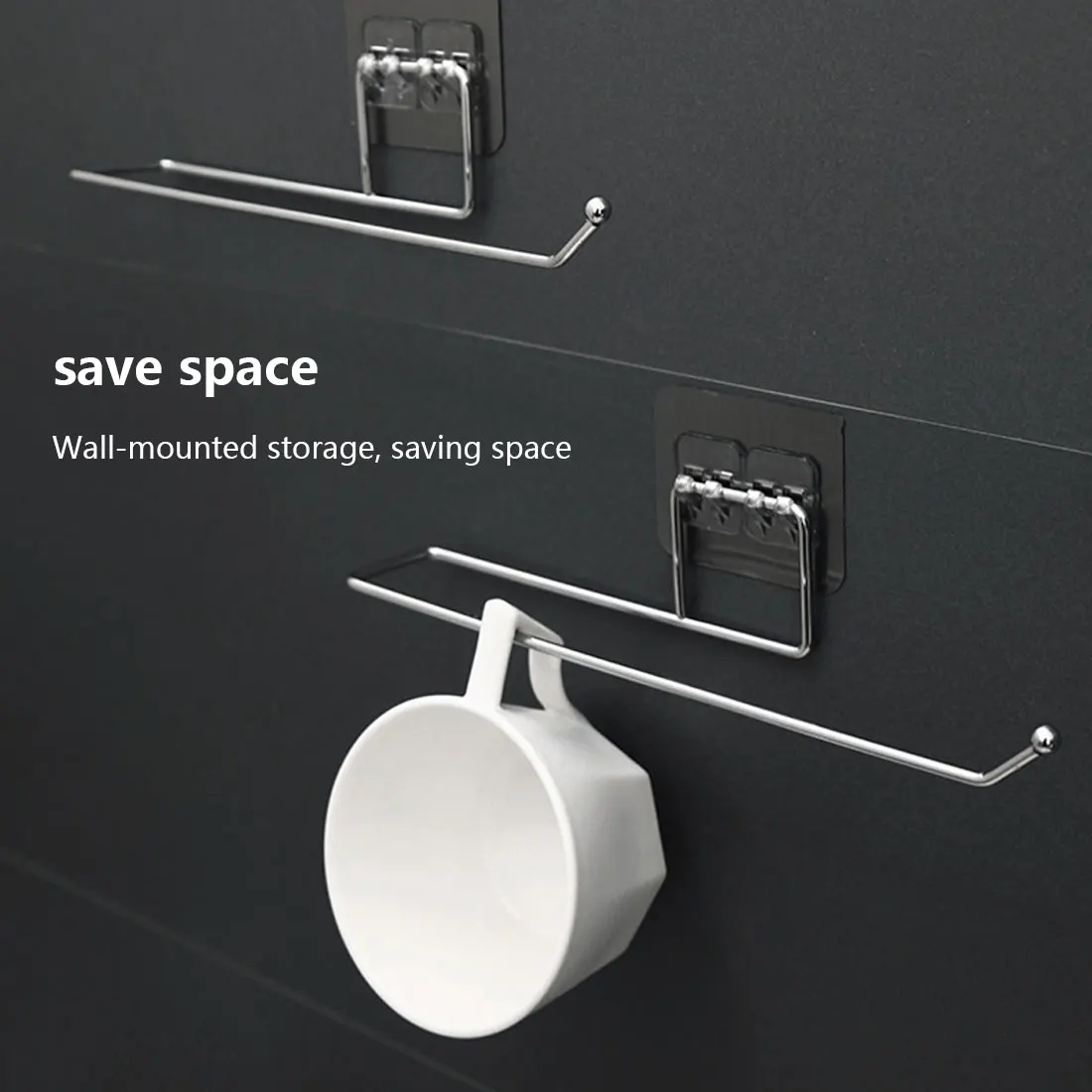 Самоклеящийся держатель для полотенец вешалка кухни под шкаф и бумаги