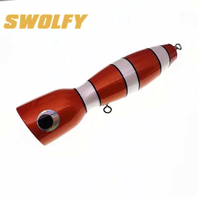 SWOLFY 4 шт. 175 мм 120 г морской деревянный Поппер рыболовная приманка Big Game Topwater