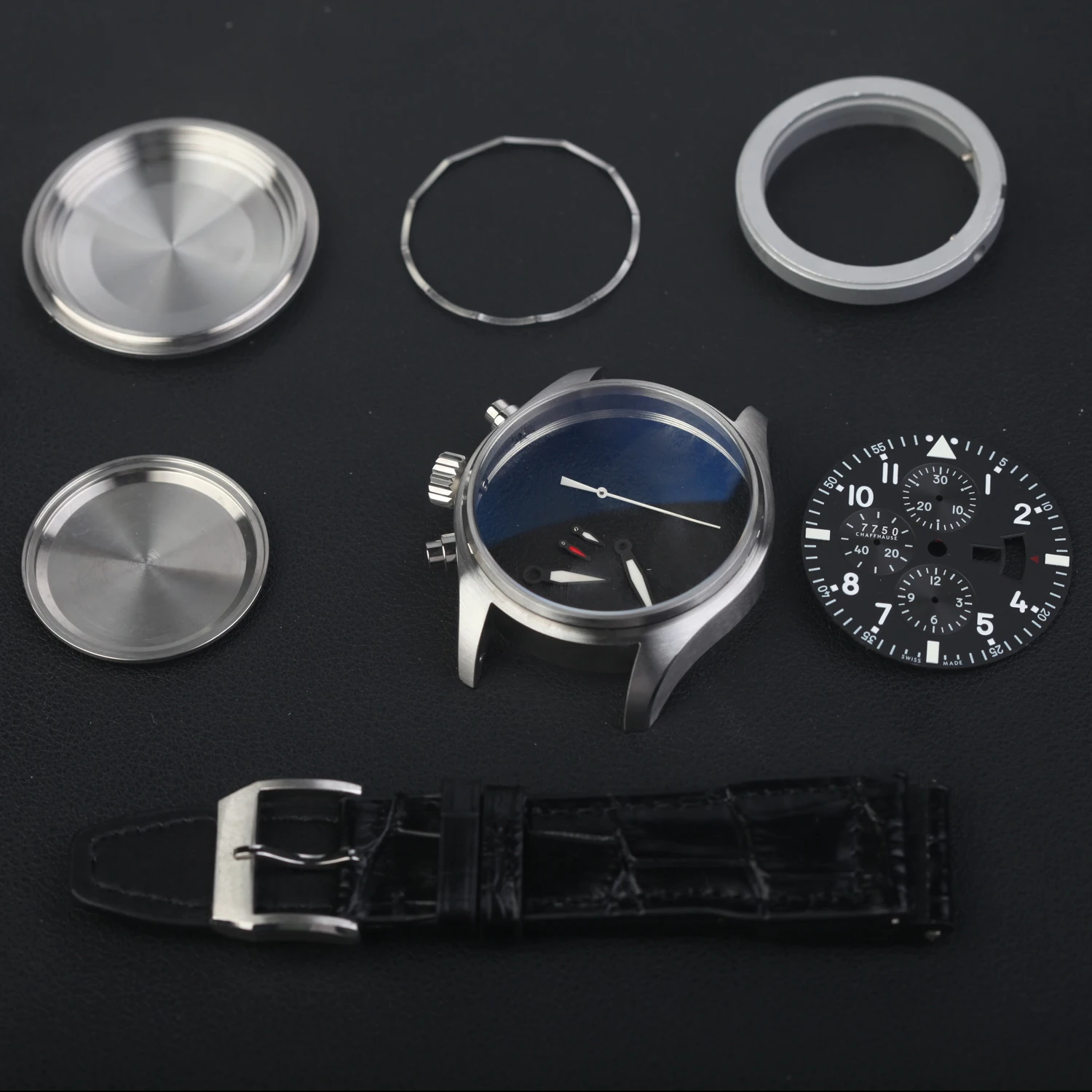 

fit dandong 7750 or eta 7750 movement case kit chronograph 6 hands