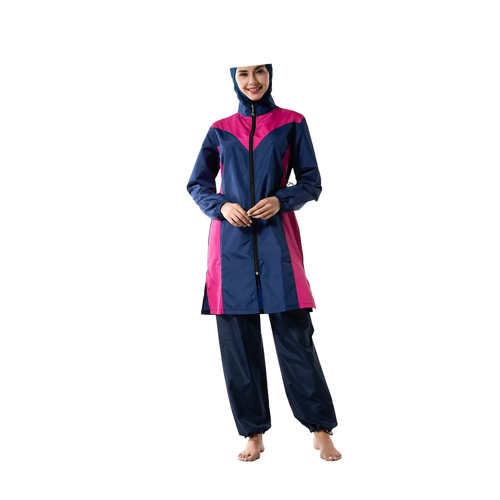 

Large Size Loose Zipper Split Stitching Conservative Swimsuit Suit Girl Burkini Muslim Swimwear Swim Suit for Muslims