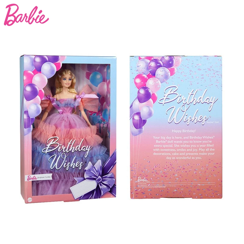 

Original Barbie Dolls Birthday Wishes Princess Holiday Barbie Girls Toys Collector Edition Social Dolls for Girls Gift Juguetes