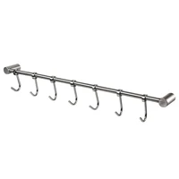 kitchen rail rack wall mounted utensil hanging rack stainless steel hanger hooks for kitchen tools pot towel