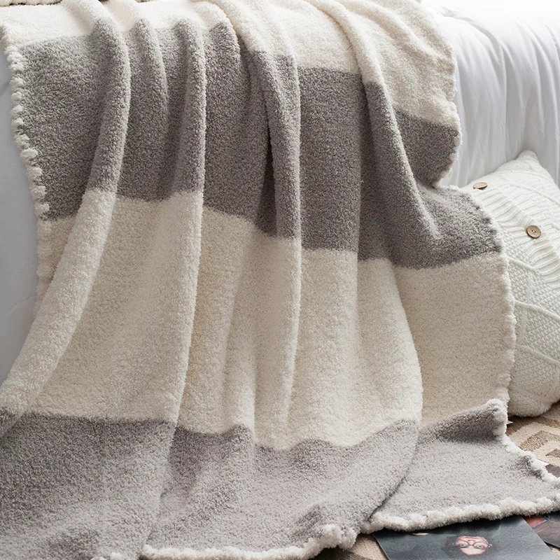 Мягкое одеяло с толстым плюшем пледы на диван кровать сплошные покрывала ворс