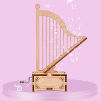 diy harp music box model toy 3d model childrens educational toy diy manual building block assembly wooden ornament