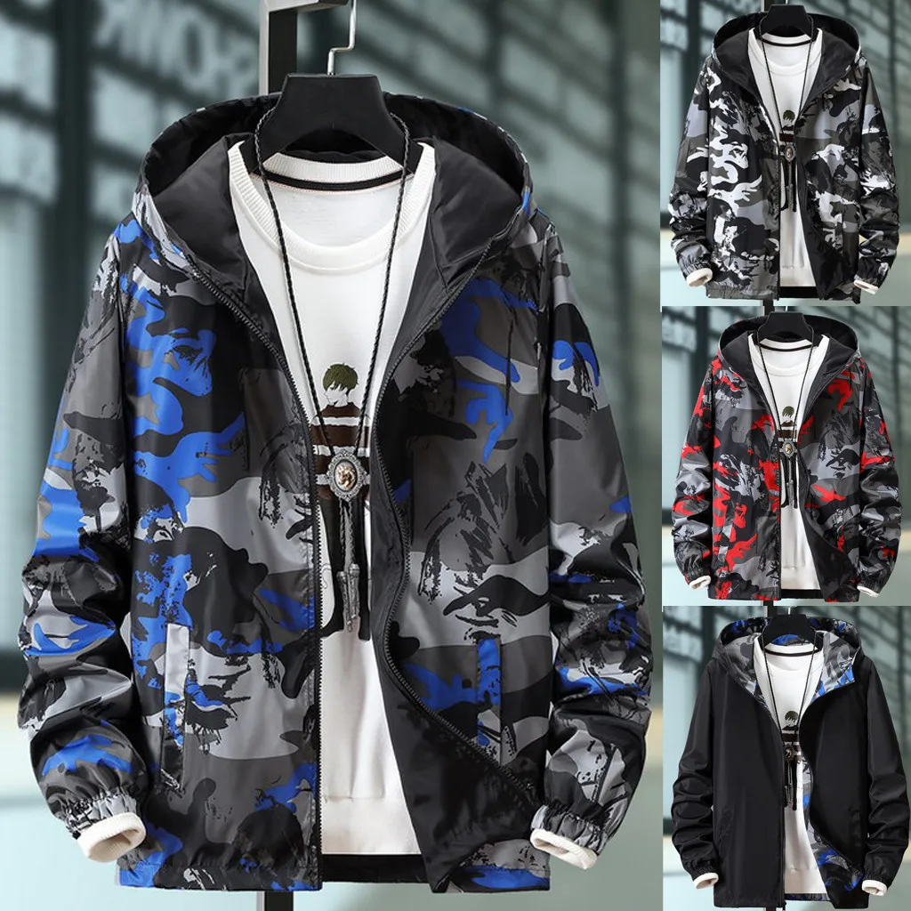 JAYCOSIN мужская куртка Осенняя Повседневная камуфляжная печать плюс Размер